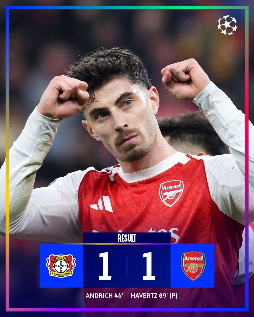 在线炸金花-热闻|哈弗茨点球绝平旧主！阿森纳1-1勒沃库森，欧冠8连胜终结